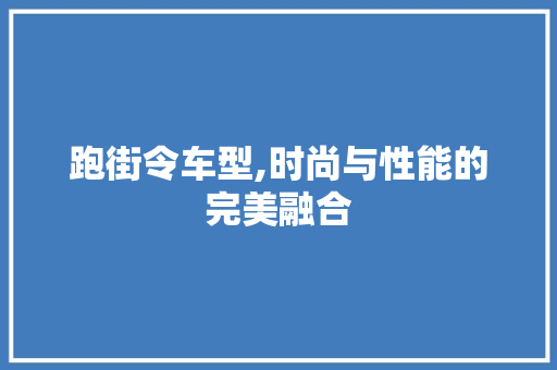 跑街令车型,时尚与性能的完美融合