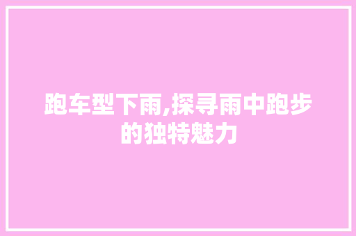 跑车型下雨,探寻雨中跑步的独特魅力