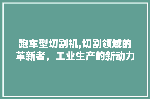 跑车型切割机,切割领域的革新者，工业生产的新动力