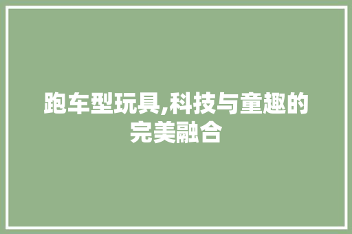 跑车型玩具,科技与童趣的完美融合