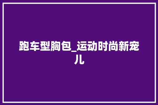 跑车型胸包_运动时尚新宠儿