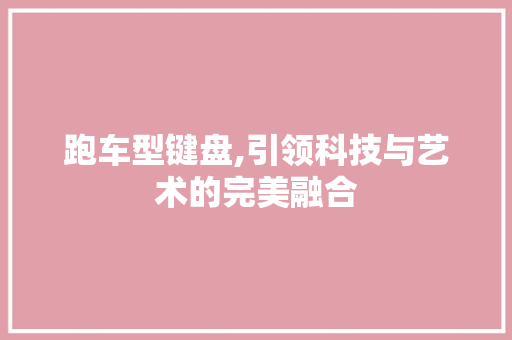 跑车型键盘,引领科技与艺术的完美融合