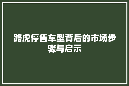 路虎停售车型背后的市场步骤与启示