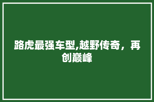 路虎最强车型,越野传奇，再创巅峰