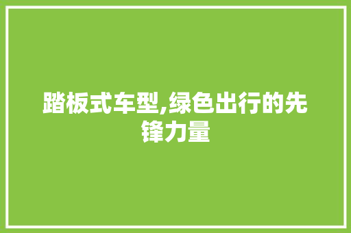 踏板式车型,绿色出行的先锋力量
