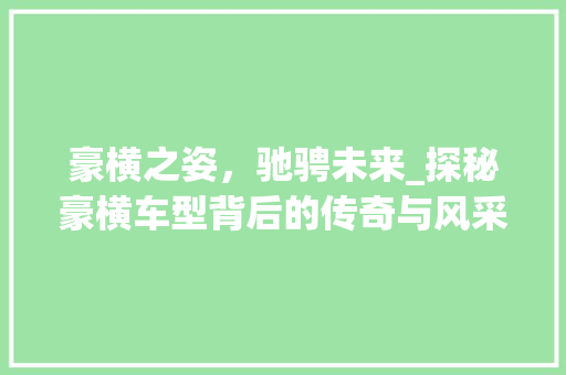 豪横之姿，驰骋未来_探秘豪横车型背后的传奇与风采