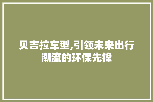 贝吉拉车型,引领未来出行潮流的环保先锋