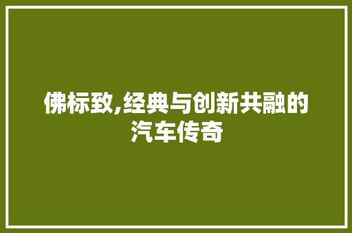 佛标致,经典与创新共融的汽车传奇