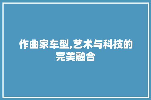 作曲家车型,艺术与科技的完美融合