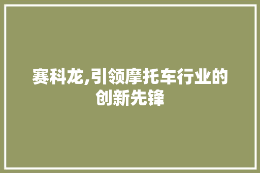 赛科龙,引领摩托车行业的创新先锋