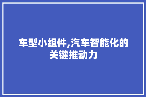 车型小组件,汽车智能化的关键推动力