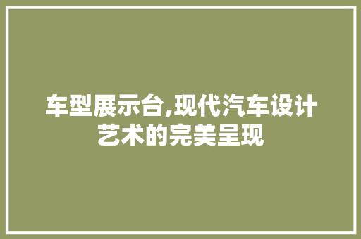 车型展示台,现代汽车设计艺术的完美呈现