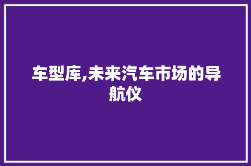 车型库,未来汽车市场的导航仪
