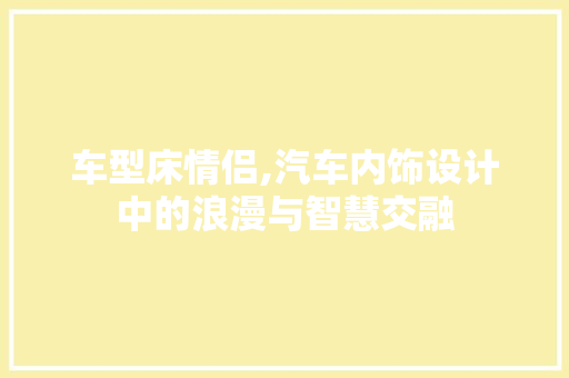 车型床情侣,汽车内饰设计中的浪漫与智慧交融
