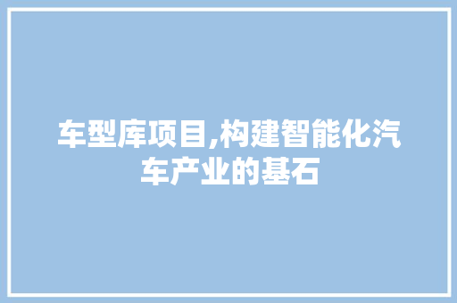 车型库项目,构建智能化汽车产业的基石