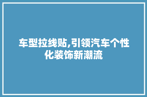 车型拉线贴,引领汽车个性化装饰新潮流