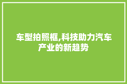 车型拍照框,科技助力汽车产业的新趋势