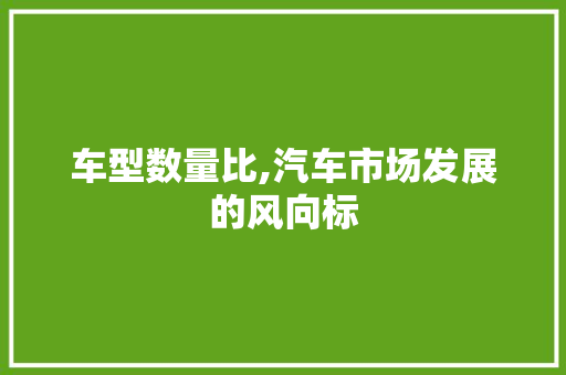 车型数量比,汽车市场发展的风向标