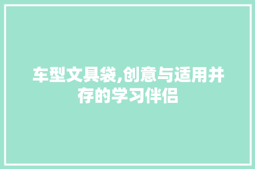 车型文具袋,创意与适用并存的学习伴侣