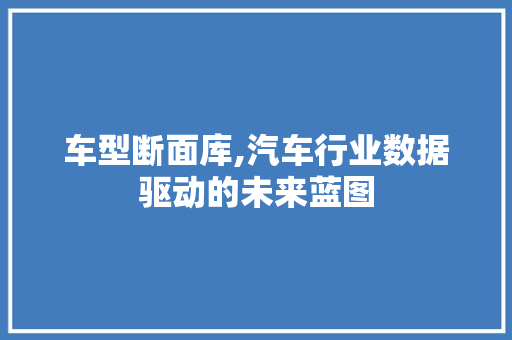 车型断面库,汽车行业数据驱动的未来蓝图