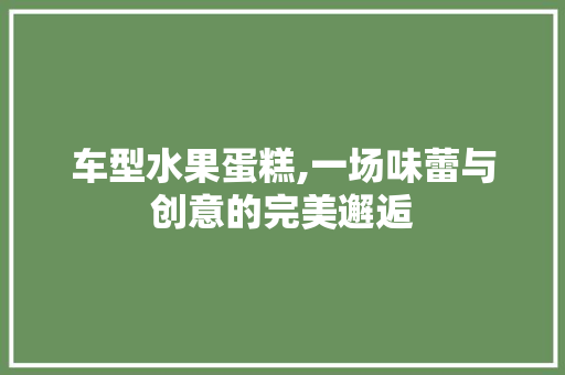车型水果蛋糕,一场味蕾与创意的完美邂逅