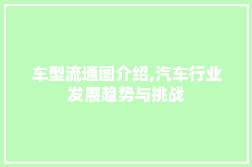车型流通图介绍,汽车行业发展趋势与挑战