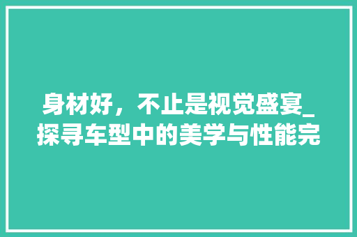 身材好，不止是视觉盛宴_探寻车型中的美学与性能完美结合