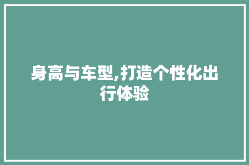 身高与车型,打造个性化出行体验