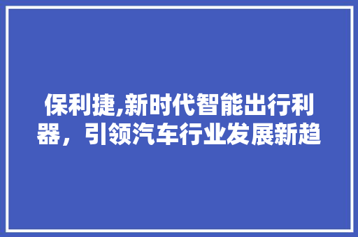 保利捷,新时代智能出行利器，引领汽车行业发展新趋势