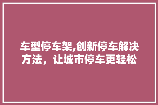 车型停车架,创新停车解决方法，让城市停车更轻松