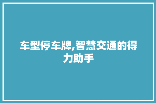 车型停车牌,智慧交通的得力助手