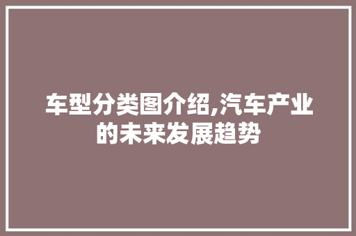 车型分类图介绍,汽车产业的未来发展趋势