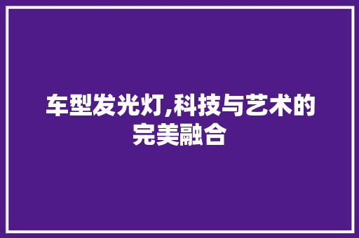 车型发光灯,科技与艺术的完美融合