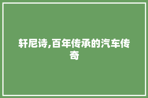 轩尼诗,百年传承的汽车传奇