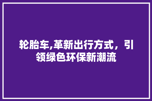 轮胎车,革新出行方式，引领绿色环保新潮流