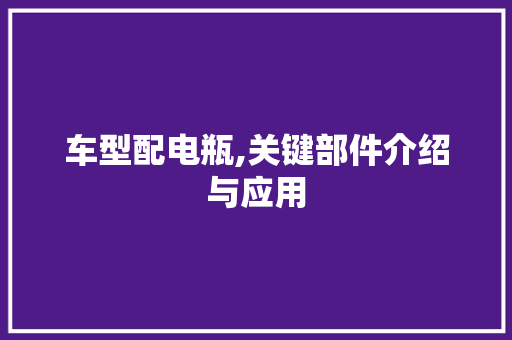 车型配电瓶,关键部件介绍与应用