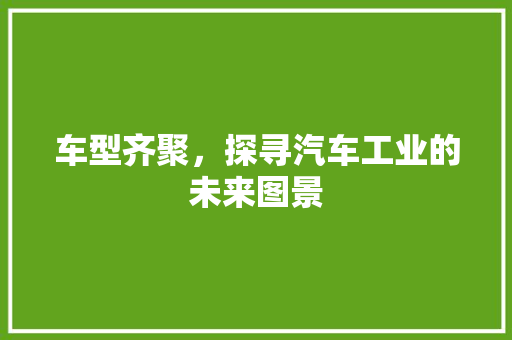 车型齐聚，探寻汽车工业的未来图景
