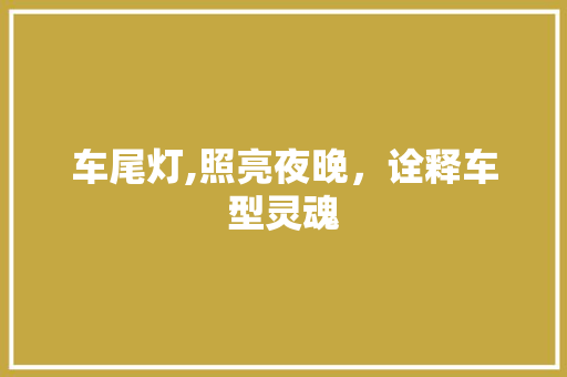 车尾灯,照亮夜晚，诠释车型灵魂