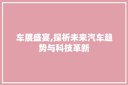 车展盛宴,探析未来汽车趋势与科技革新