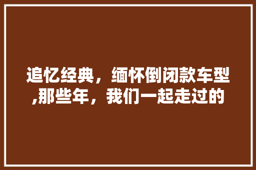追忆经典，缅怀倒闭款车型,那些年，我们一起走过的车坛岁月