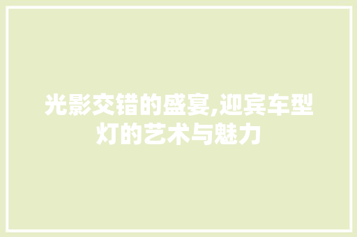 光影交错的盛宴,迎宾车型灯的艺术与魅力
