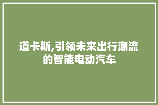 道卡斯,引领未来出行潮流的智能电动汽车