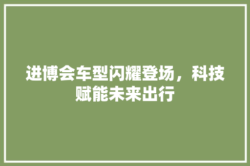 进博会车型闪耀登场，科技赋能未来出行