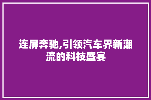 连屏奔驰,引领汽车界新潮流的科技盛宴