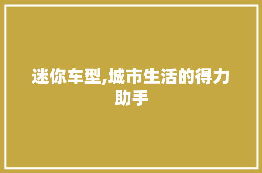迷你车型,城市生活的得力助手
