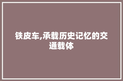 铁皮车,承载历史记忆的交通载体