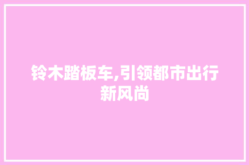 铃木踏板车,引领都市出行新风尚