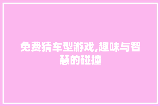 免费猜车型游戏,趣味与智慧的碰撞
