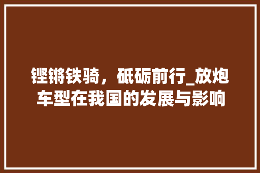 铿锵铁骑，砥砺前行_放炮车型在我国的发展与影响 车身配件