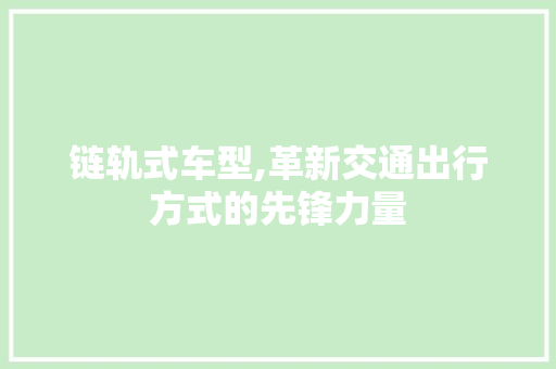 链轨式车型,革新交通出行方式的先锋力量